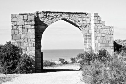 A Rock Arch through which the Sea can be seen